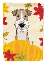 Load image into Gallery viewer, Wire Haired Fox Terrier Thanksgiving Garden Flag – Decorative Outdoor Yard Flag BB2053GF
