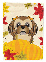 Load image into Gallery viewer, Chocolate Brown Shih Tzu Thanksgiving Garden Flag – Decorative Outdoor Yard Flag BB2055GF