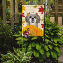 Load image into Gallery viewer, Gray Silver Shih Tzu Thanksgiving Garden Flag – Decorative Outdoor Yard Flag BB2056GF