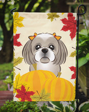 Load image into Gallery viewer, Gray Silver Shih Tzu Thanksgiving Garden Flag – Decorative Outdoor Yard Flag BB2056GF