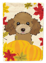 Load image into Gallery viewer, Chocolate Brown Poodle Thanksgiving Garden Flag – Decorative Outdoor Yard Flag BB2062GF