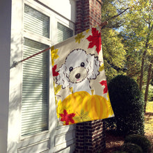 Load image into Gallery viewer, White Poodle Thanksgiving Flag Canvas House Size BB2063CHF