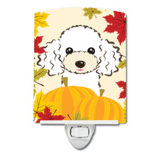 Load image into Gallery viewer, White Poodle Thanksgiving Ceramic Night Light BB2063CNL