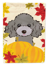 Load image into Gallery viewer, Silver Gray Poodle Thanksgiving Garden Flag – Decorative Outdoor Yard Flag BB2065GF