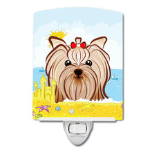 Load image into Gallery viewer, Yorkie Yorkishire Terrier Summer Beach Ceramic Night Light BB2072CNL