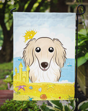 Load image into Gallery viewer, Longhair Creme Dachshund Summer Beach Garden Flag – Decorative Outdoor Yard Flag BB2080GF