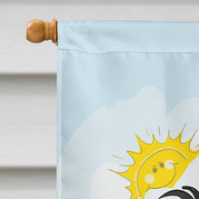 Load image into Gallery viewer, Longhair Black and Tan Dachshund Summer Beach Flag Canvas House Size BB2081CHF