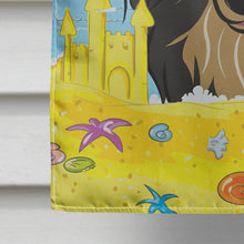 Load image into Gallery viewer, Longhair Black and Tan Dachshund Summer Beach Flag Canvas House Size BB2081CHF