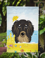Load image into Gallery viewer, Longhair Black and Tan Dachshund Summer Beach Garden Flag – Decorative Outdoor Yard Flag BB2081GF