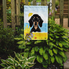 Load image into Gallery viewer, Smooth Black and Tan Dachshund Summer Beach Garden Flag – Decorative Outdoor Yard Flag BB2083GF