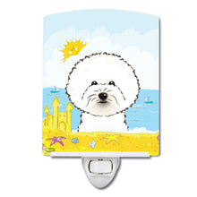 Load image into Gallery viewer, Bichon Frise Summer Beach Ceramic Night Light BB2085CNL