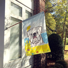 Load image into Gallery viewer, White English Bulldog  Summer Beach Flag Canvas House Size BB2088CHF