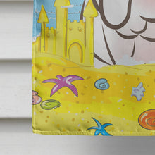 Load image into Gallery viewer, White English Bulldog  Summer Beach Flag Canvas House Size BB2088CHF
