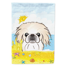 Load image into Gallery viewer, Pekingese Summer Beach Flag Canvas House Size BB2089CHF