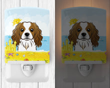 Load image into Gallery viewer, Cavalier Spaniel Summer Beach Ceramic Night Light BB2092CNL
