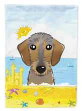 Load image into Gallery viewer, Wirehaired Dachshund Summer Beach Garden Flag – Decorative Outdoor Yard Flag BB2101GF