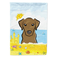 Load image into Gallery viewer, Chocolate Labrador Summer Beach Flag Canvas House Size BB2102CHF