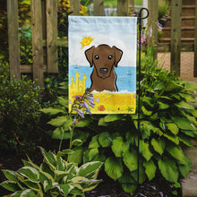 Load image into Gallery viewer, Chocolate Labrador Summer Beach Garden Flag – Decorative Outdoor Yard Flag BB2102GF