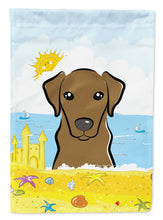 Load image into Gallery viewer, Chocolate Labrador Summer Beach Garden Flag – Decorative Outdoor Yard Flag BB2102GF