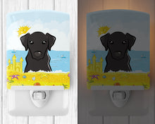 Load image into Gallery viewer, Black Labrador Summer Beach Ceramic Night Light BB2103CNL