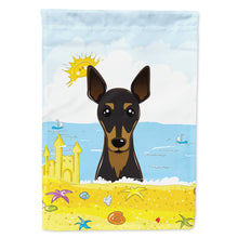 Load image into Gallery viewer, Min Pin Summer Beach Flag Canvas House Size BB2108CHF