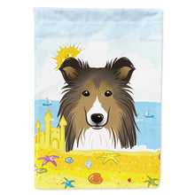 Load image into Gallery viewer, Sheltie Summer Beach Flag Canvas House Size BB2110CHF