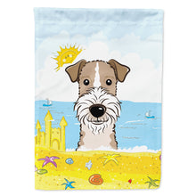 Load image into Gallery viewer, Wire Haired Fox Terrier Summer Beach Flag Canvas House Size BB2115CHF