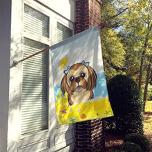 Load image into Gallery viewer, Chocolate Brown Shih Tzu Summer Beach Flag Canvas House Size BB2117CHF