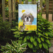 Load image into Gallery viewer, Gray Silver Shih Tzu Summer Beach Garden Flag – Decorative Outdoor Yard Flag BB2118GF