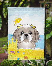 Load image into Gallery viewer, Gray Silver Shih Tzu Summer Beach Garden Flag – Decorative Outdoor Yard Flag BB2118GF