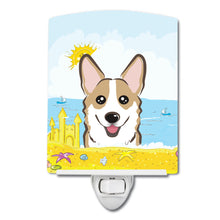 Load image into Gallery viewer, Sable Corgi Summer Beach Ceramic Night Light BB2121CNL