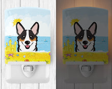 Load image into Gallery viewer, Tricolor Corgi Summer Beach Ceramic Night Light BB2123CNL