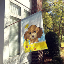 Load image into Gallery viewer, Chocolate Brown Poodle Summer Beach Flag Canvas House Size BB2124CHF