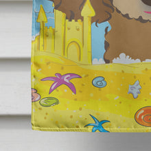 Load image into Gallery viewer, Chocolate Brown Poodle Summer Beach Flag Canvas House Size BB2124CHF