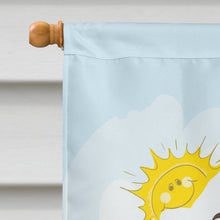 Load image into Gallery viewer, White Poodle Summer Beach Flag Canvas House Size BB2125CHF