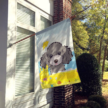 Load image into Gallery viewer, Silver Gray Poodle Summer Beach Flag Canvas House Size BB2127CHF