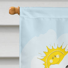 Load image into Gallery viewer, Silver Gray Poodle Summer Beach Flag Canvas House Size BB2127CHF