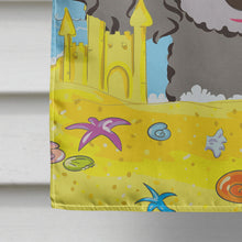 Load image into Gallery viewer, Silver Gray Poodle Summer Beach Flag Canvas House Size BB2127CHF