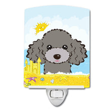 Load image into Gallery viewer, Silver Gray Poodle Summer Beach Ceramic Night Light BB2127CNL