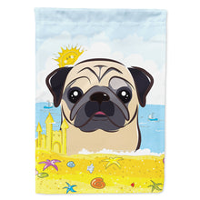 Load image into Gallery viewer, Fawn Pug Summer Beach Flag Canvas House Size BB2130CHF