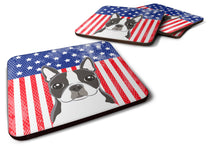 Load image into Gallery viewer, American Flag and Boston Terrier Foam Coaster