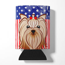 Load image into Gallery viewer, American Flag and Yorkie Yorkishire Terrier Can or Bottle Hugger BB2134CC