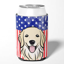 Load image into Gallery viewer, American Flag and Golden Retriever Can or Bottle Hugger BB2135CC