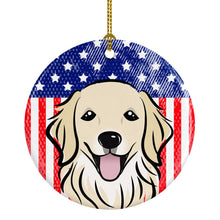 Load image into Gallery viewer, American Flag and Golden Retriever Ceramic Ornament BB2135CO1