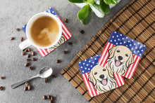 Load image into Gallery viewer, American Flag and Golden Retriever Foam Coaster