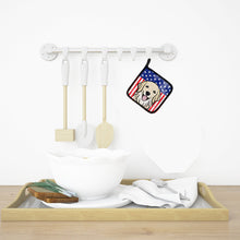 Load image into Gallery viewer, American Flag and Golden Retriever Pot Holders - Set of 2 - Heat-Resistant Kitchen Essentials BB2135PTHD
