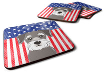 Load image into Gallery viewer, American Flag and Schnauzer Foam Coaster