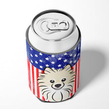 Load image into Gallery viewer, American Flag and Pomeranian Can or Bottle Hugger BB2137CC