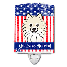 Load image into Gallery viewer, American Flag and Pomeranian Ceramic Night Light BB2137CNL