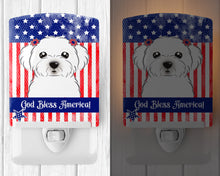 Load image into Gallery viewer, American Flag and Maltese Ceramic Night Light BB2138CNL